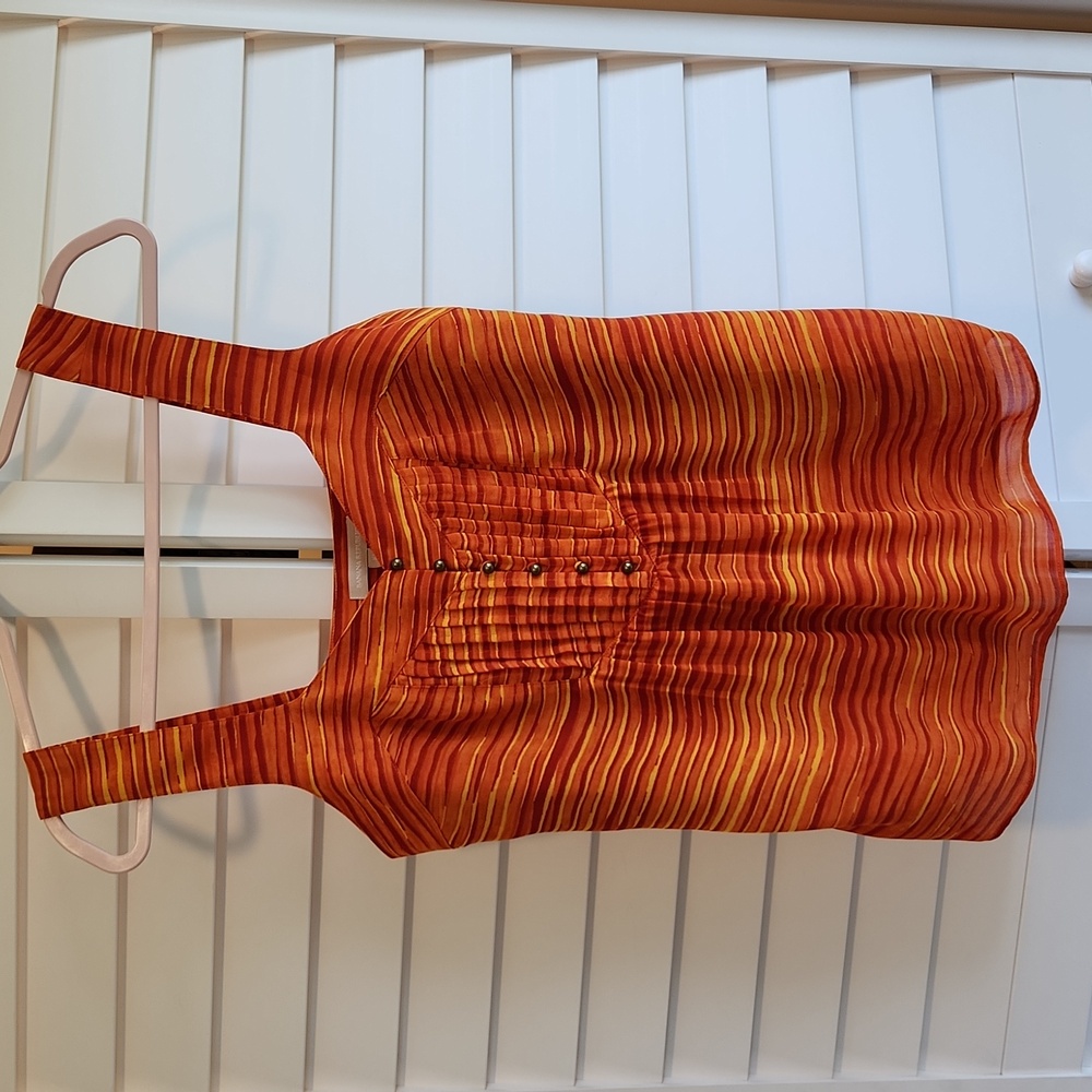 Banana Republic Orange and Yellow Striped Top